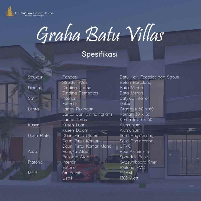 dijual rumah graha batu villas