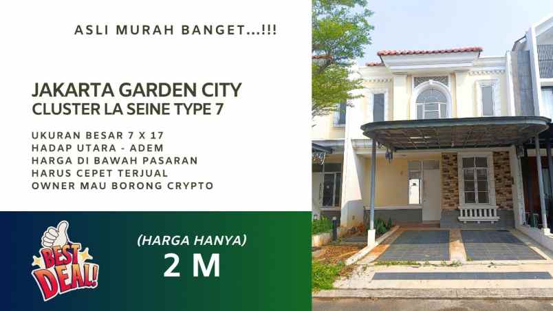 dijual rumah jakarta garden city cakung