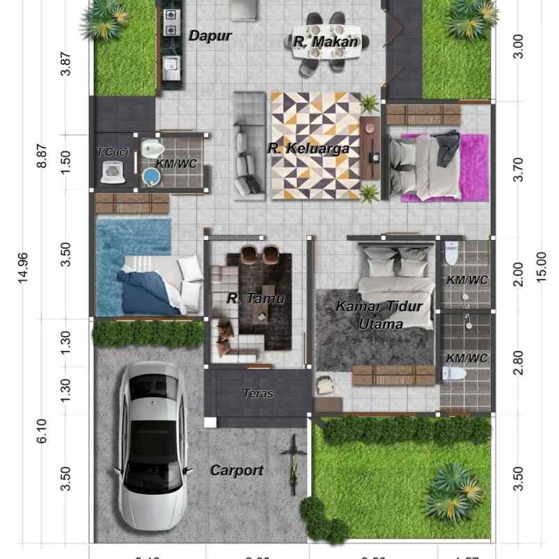 dijual rumah jalan parit indah jalan