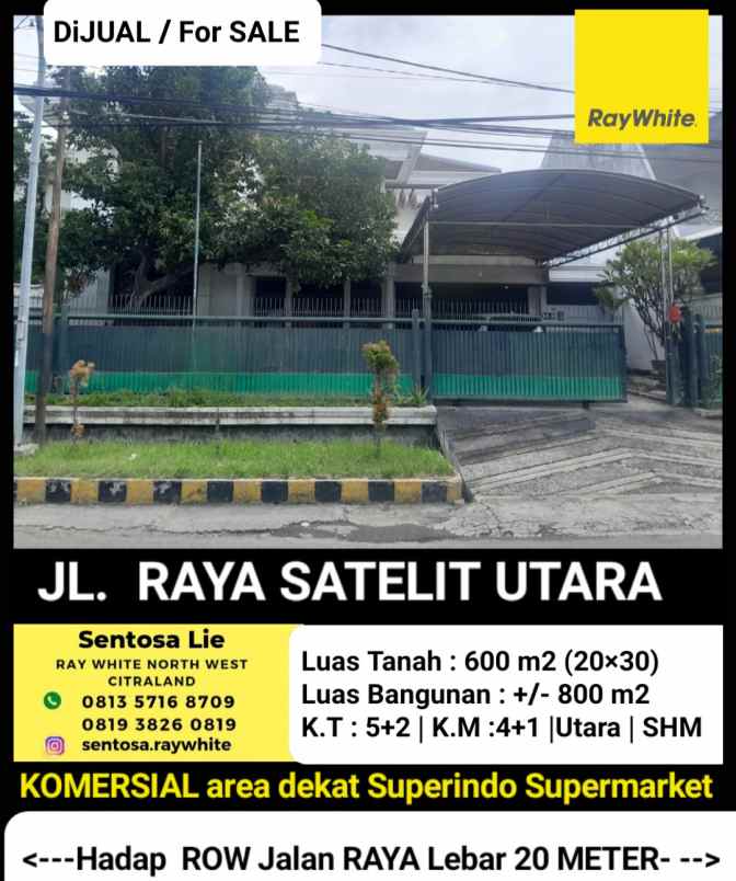 dijual rumah jalan raya satelit utara