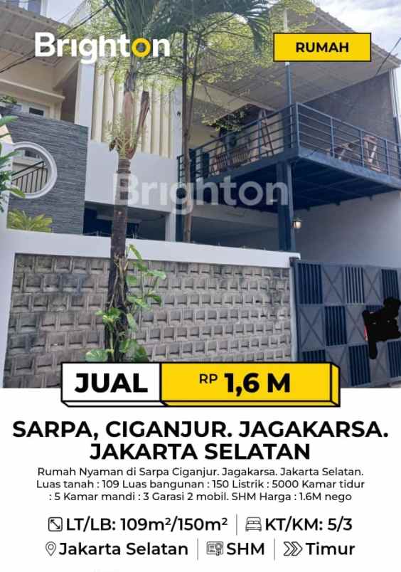 dijual rumah nyaman asri di sarpa ciganjur jagakarsa