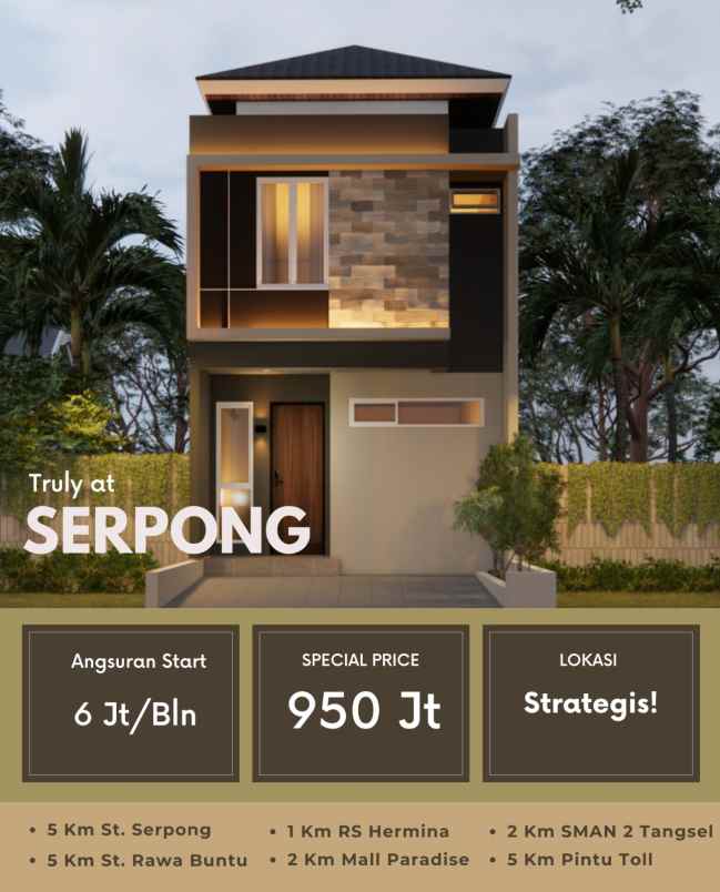 dijual rumah perumahan puri serpong