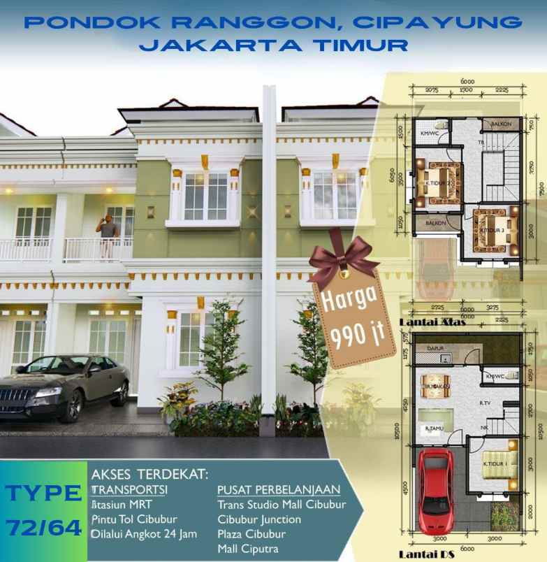 dijual rumah pondok ranggon