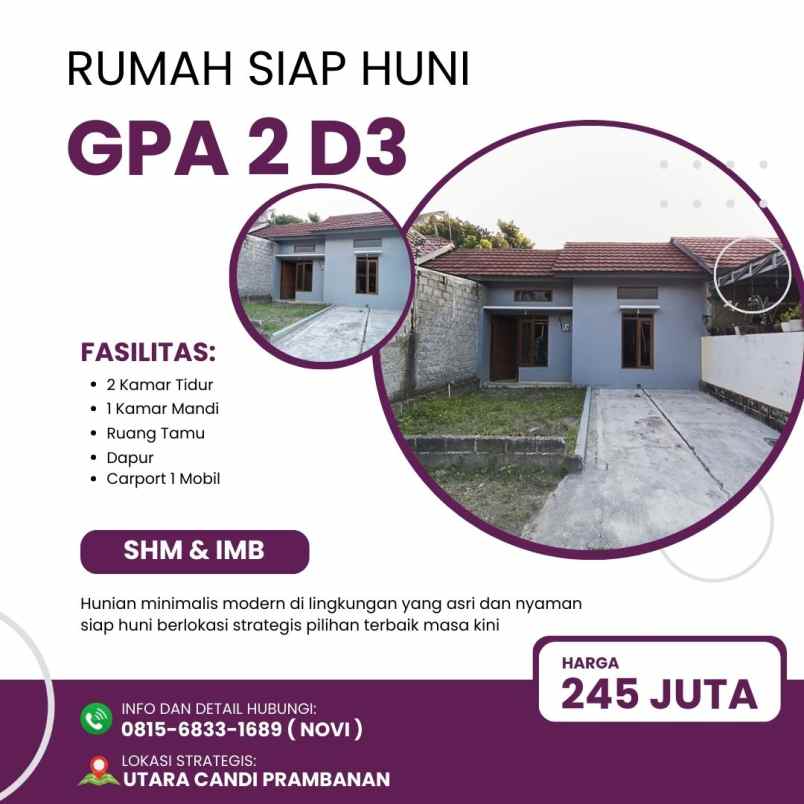 dijual rumah randusari kec prambanan