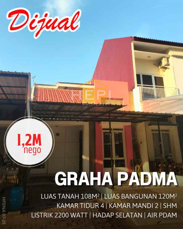 dijual rumah siap huni graha padma semarang barat