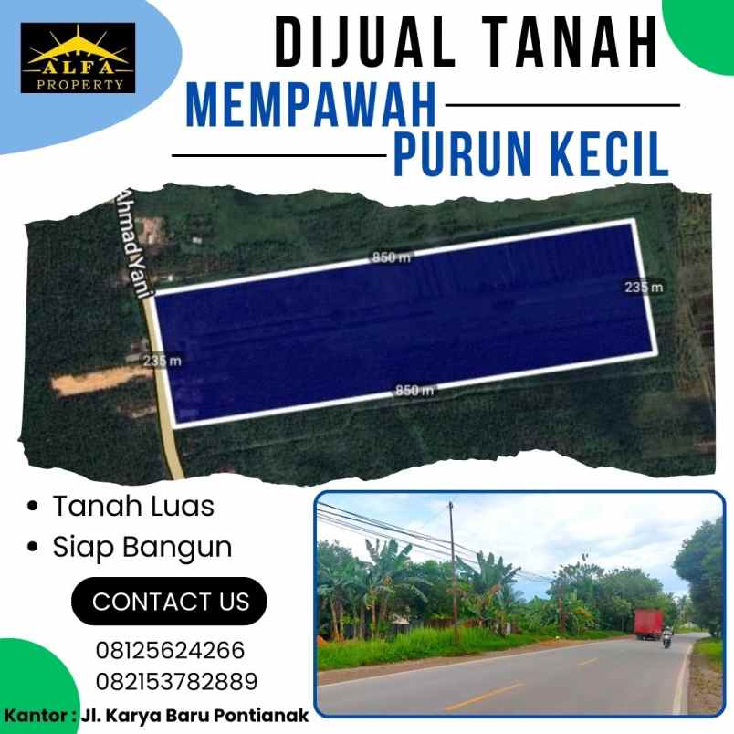 dijual tanah ahmad yani sui purun mempawah pontianak