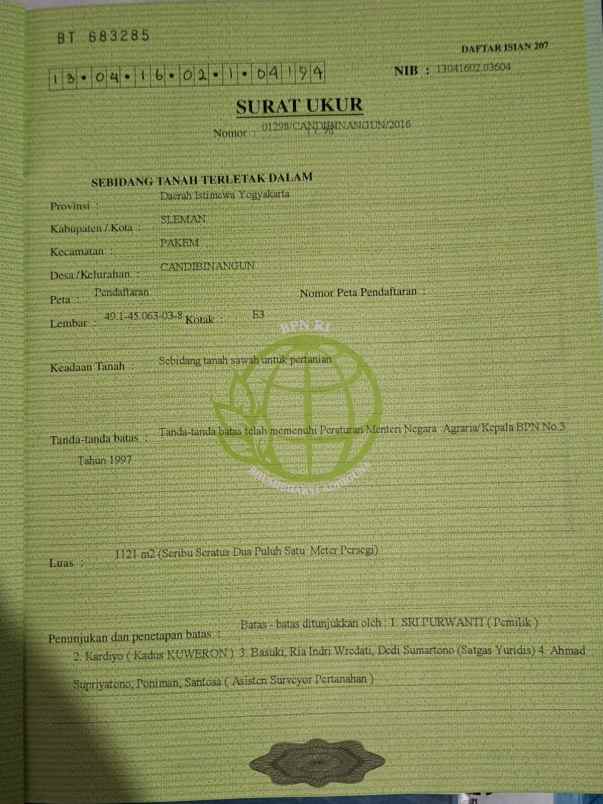 dijual tanah dijual cepat tanah sawah