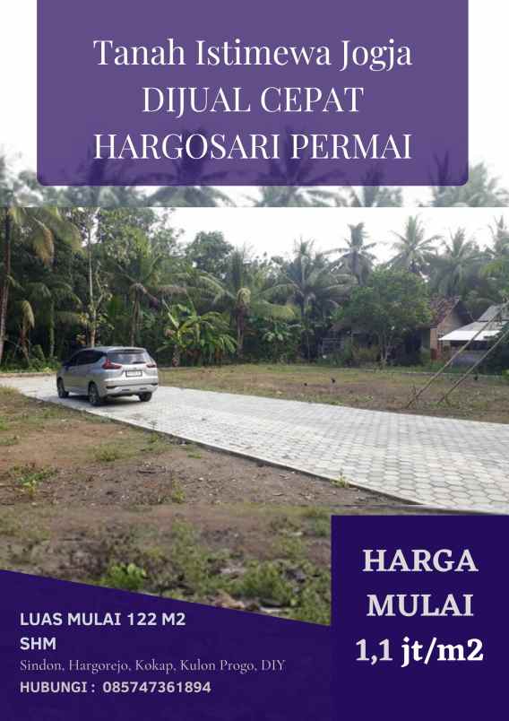 dijual tanah jalan ki josuto sindon