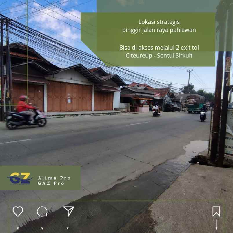 dijual tanah jl pahlawan sentul citeueup