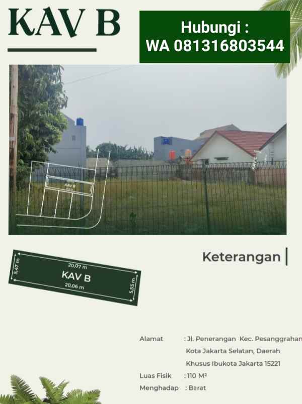 dijual tanah jl penerangan