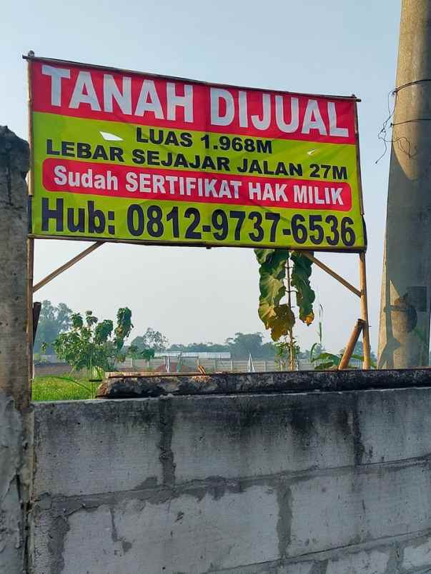 dijual tanah jl sarwani desa mekarsari