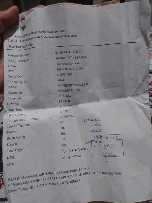 dijual tanah jln raden fatah ciledug