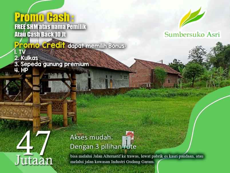 dijual tanah kemuning sumbersuko kec