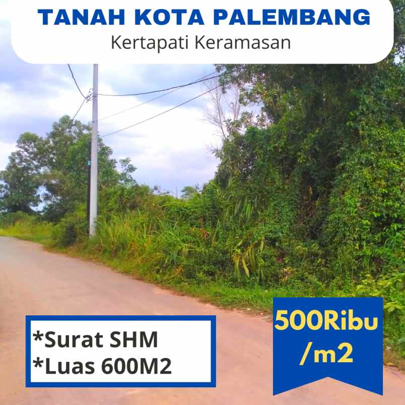 dijual tanah kosong kertapati shm