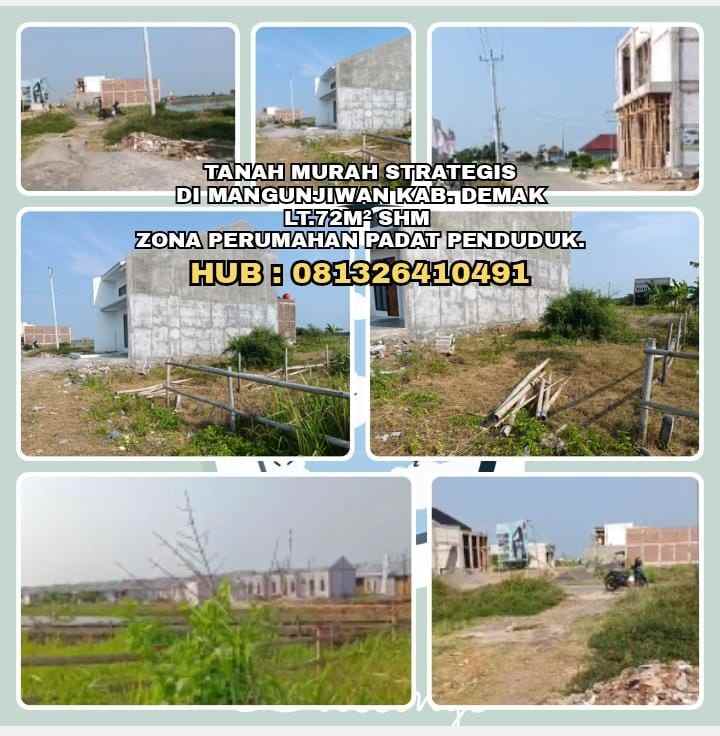 dijual tanah mangunjiwan kab demak