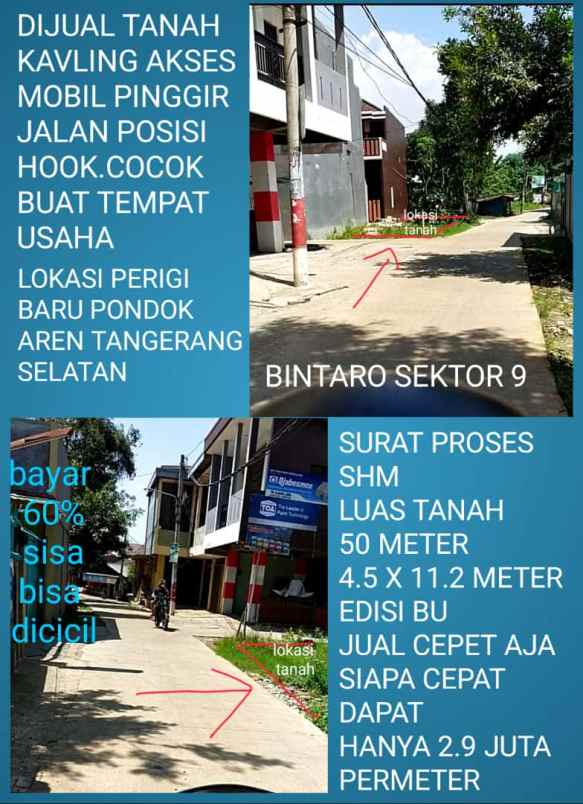 dijual tanah perigi baru tangsel