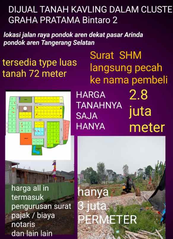 dijual tanah perigi baru tangsel