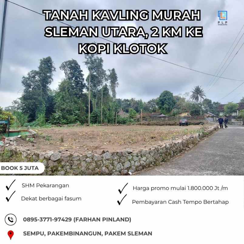 dijual tanah sempu pakembinangun pakem