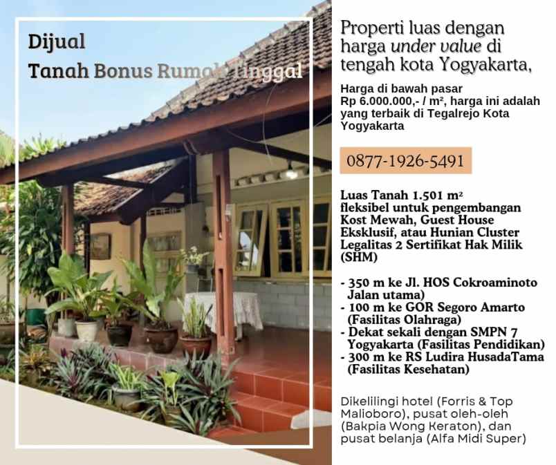 dijual tanah tegalrejo kota yogyakarta