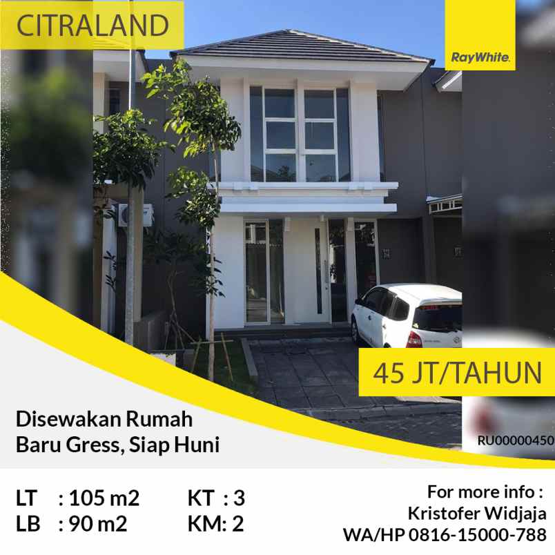 disewakan rumah greenlake citraland