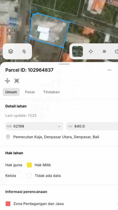 disewakan tanah buluh indah