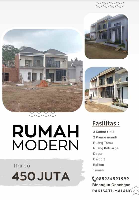 hunian minimalis modern pakisaji malang