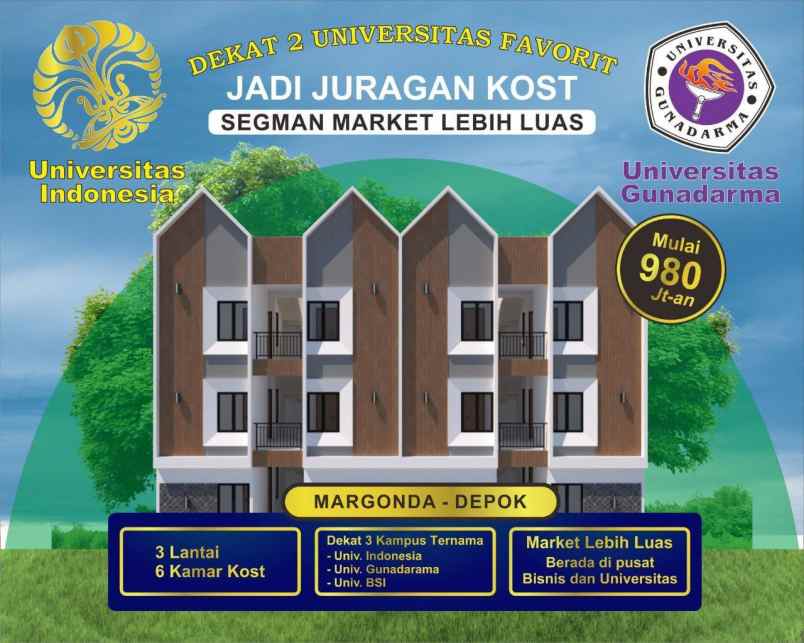 investasi kost dekat kampus ui