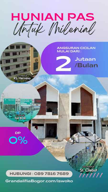 jual rumah 2 lantai di kota bogor