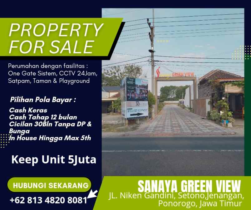 rumah 2 lantai syariah di sanaya green view ponorogo