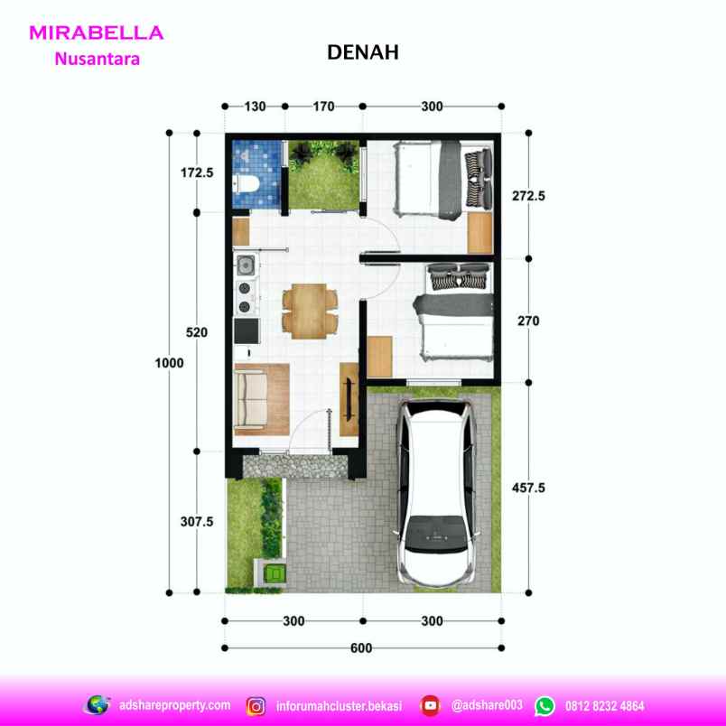 rumah dijual mirabella nusantara babelan bekasi