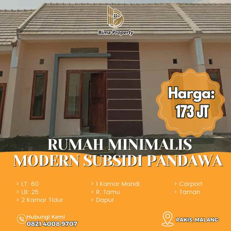 rumah minimalis modern subsidi pandawa