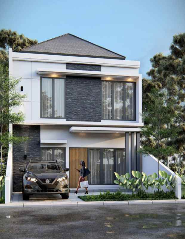 rumah murah desain cantik modern 2 lantai di kalasan