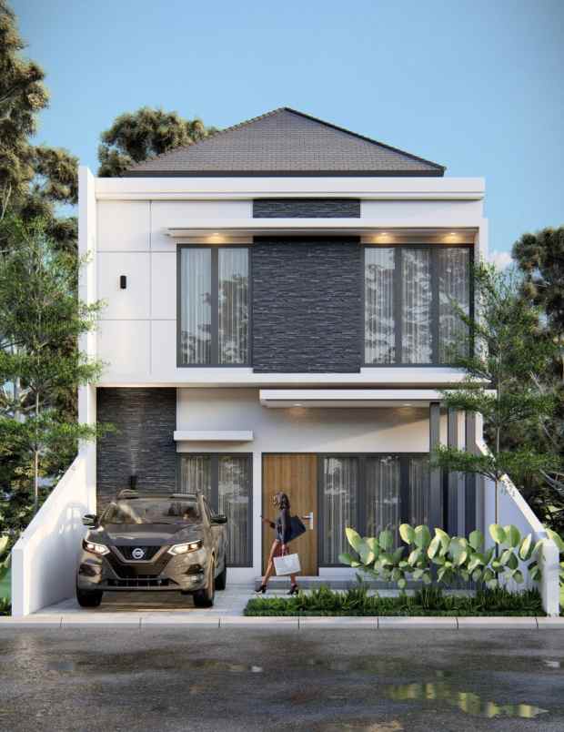 rumah murah desain cantik modern 2 lantai di kalasan