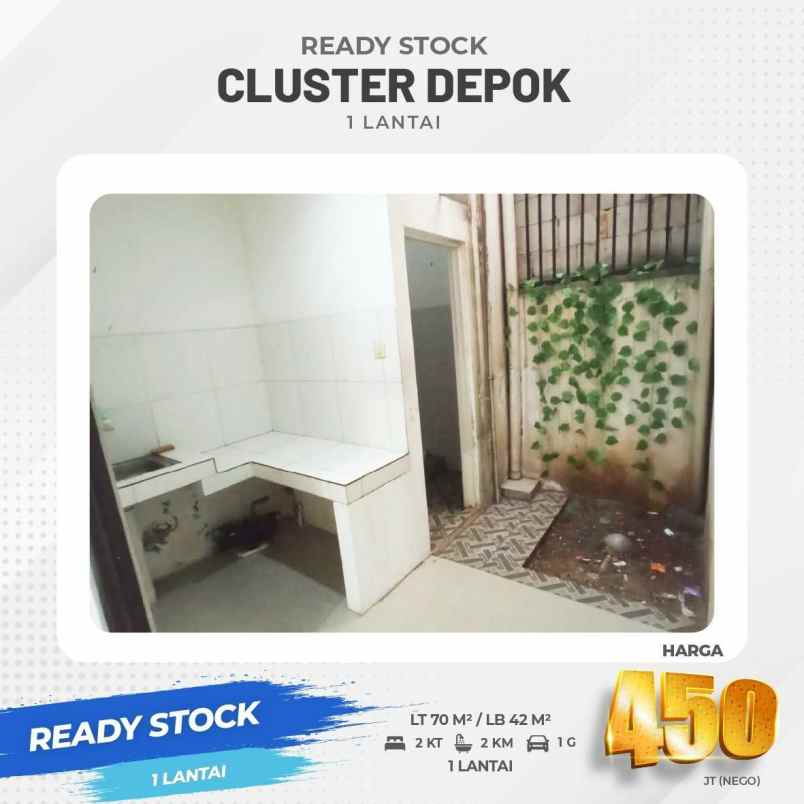 rumah ready 1lantai cluster cipayung kota depok