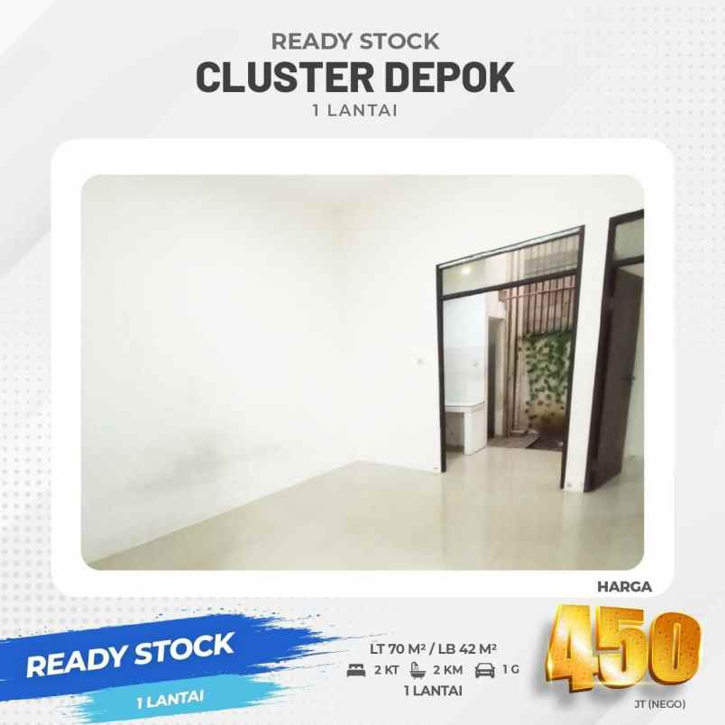 rumah ready 1lantai cluster cipayung kota depok