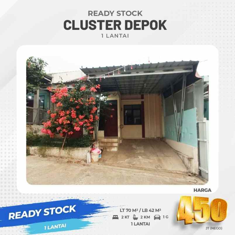 rumah ready 1lantai cluster cipayung kota depok