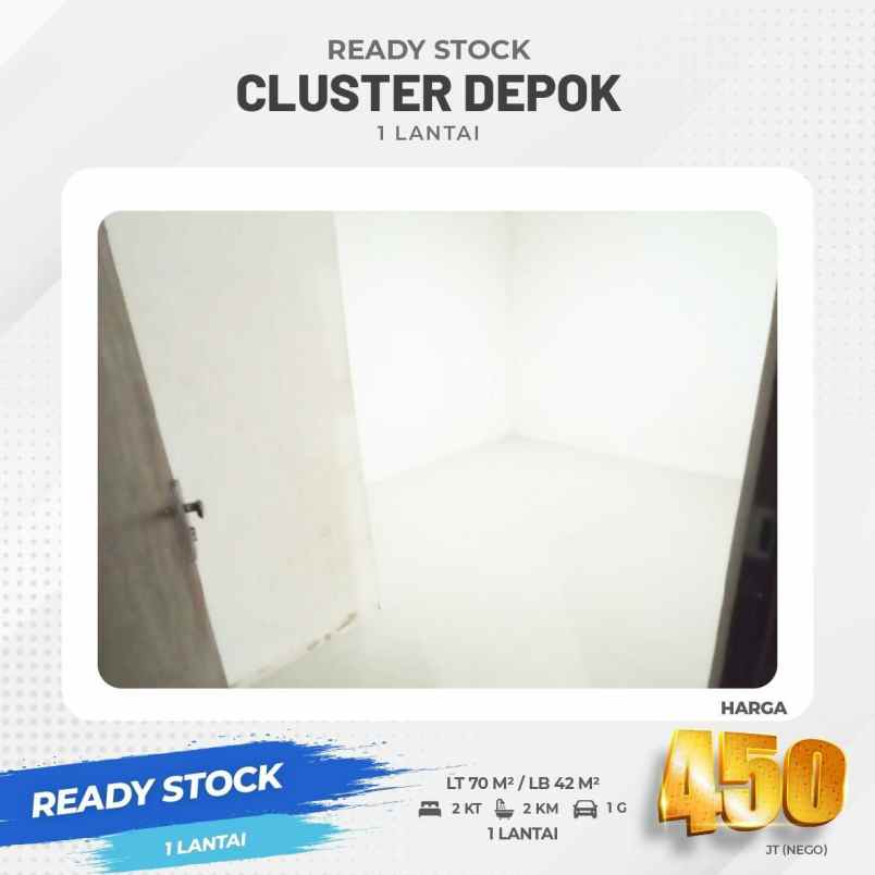 rumah ready 1lantai cluster cipayung kota depok