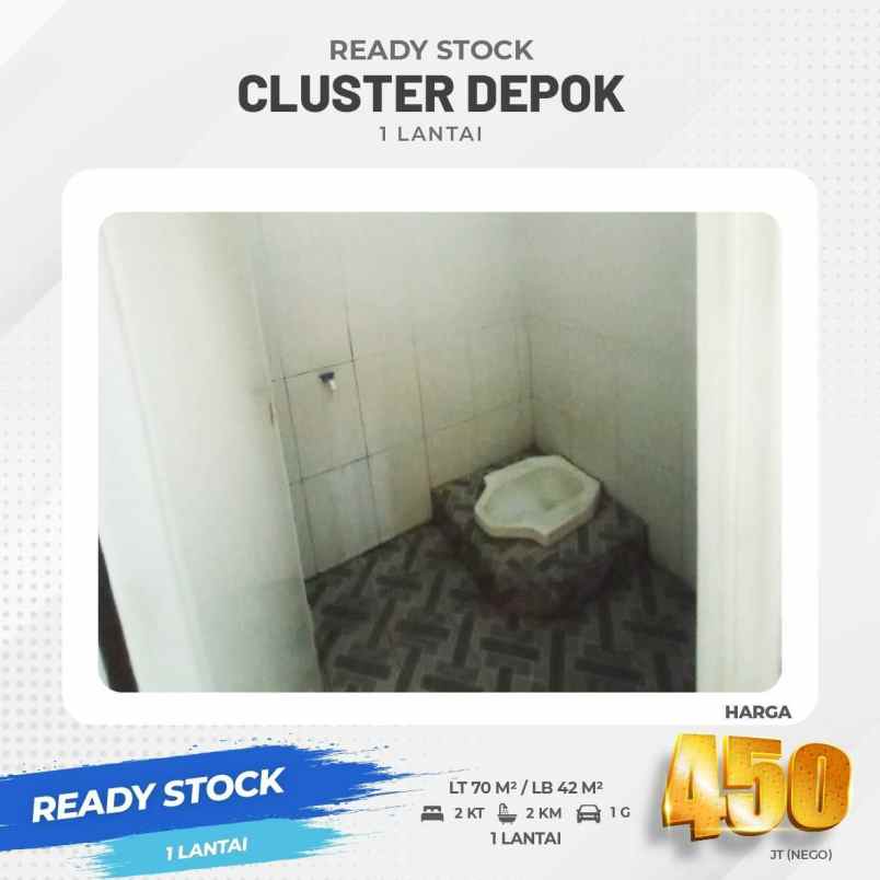 rumah ready 1lantai cluster cipayung kota depok