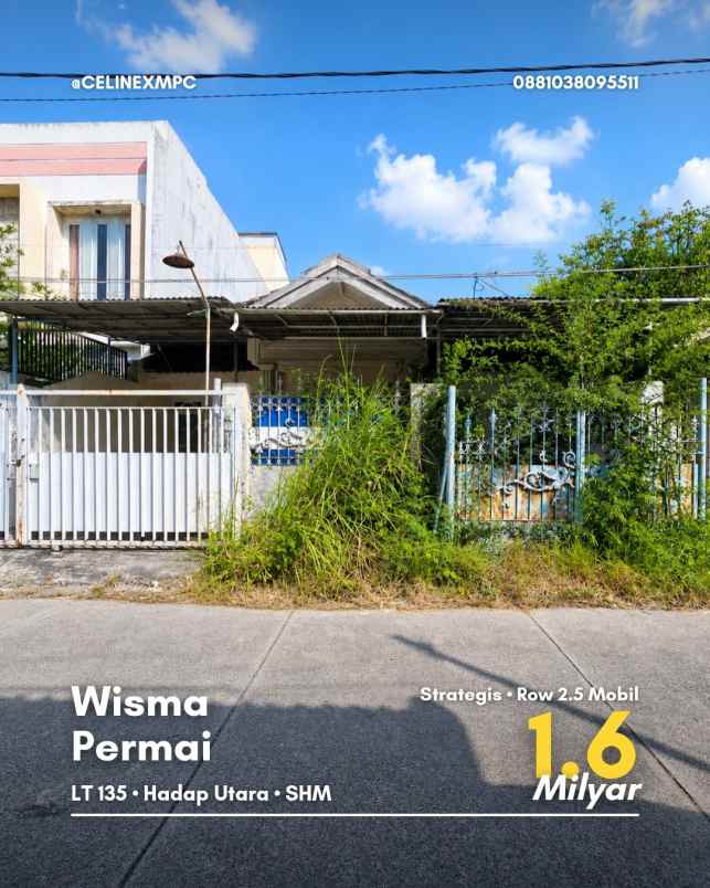 rumah wisma permai strategis row 2 5 mobil