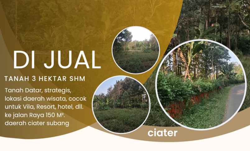tanah daerah wisata sekitar ciater subang