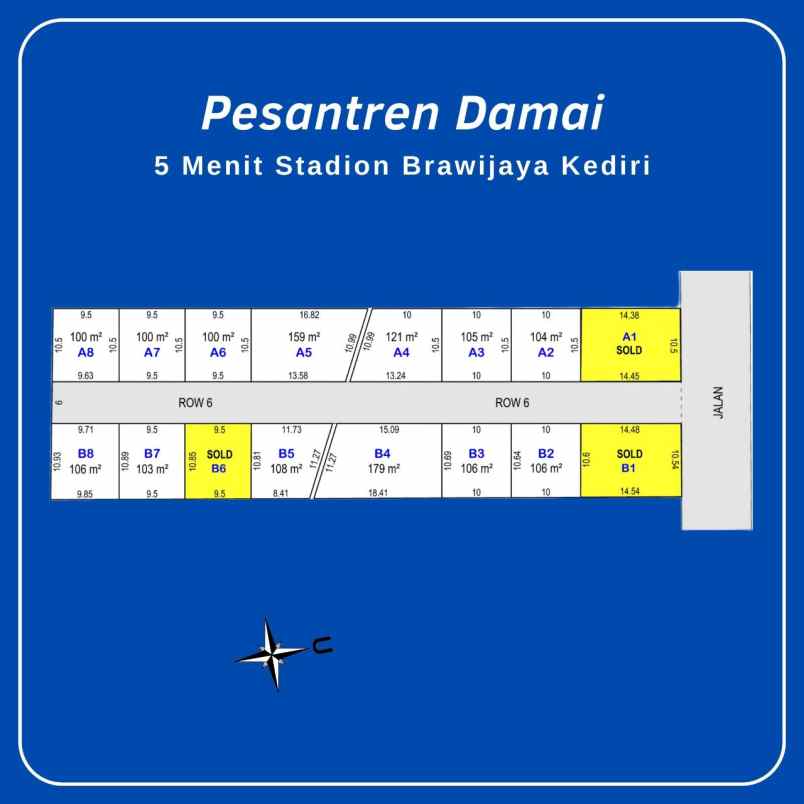 tanah dijual legalitas shm dekat stadion brawijaya