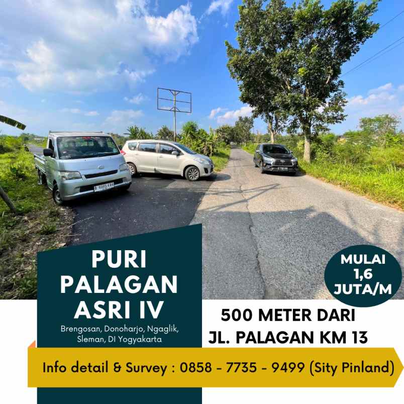 tanah kaveling mulai 1 6juta meter di jl palagan km 13