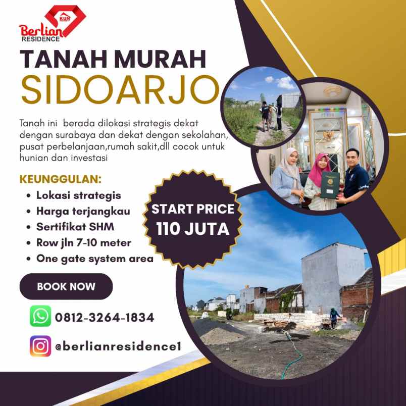 tanah kavling murah di gedangan sidoarjo