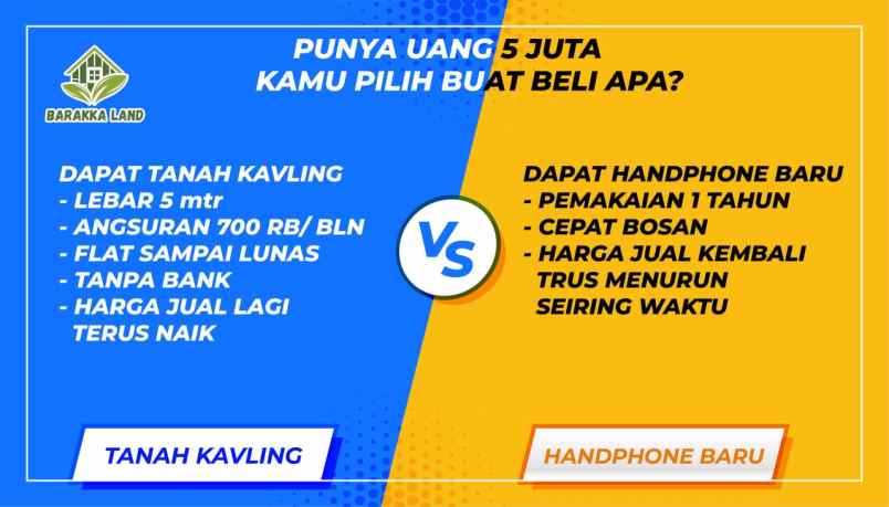 tanah kavling murah nol dp di barakka land