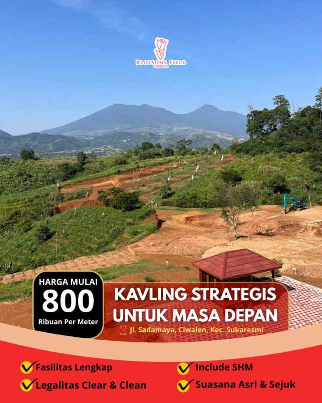 tanah kavling strategis di sukaresmi cianjur