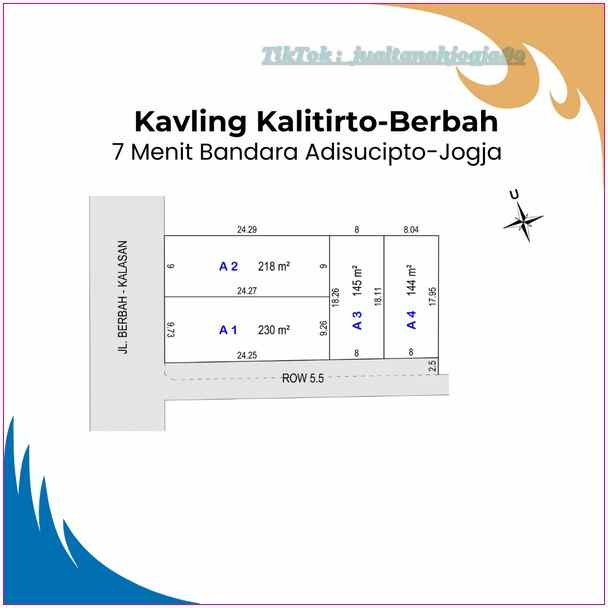 tanah murah berbah kalasan dekat aau