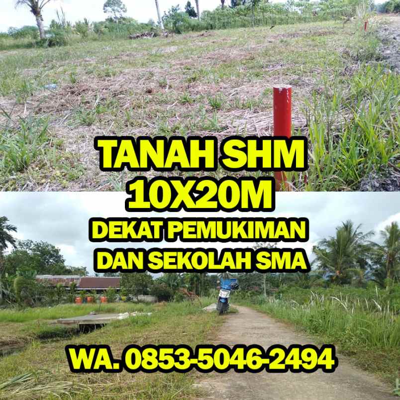 tanah murah pontian sertipikat hak milik 10x20m