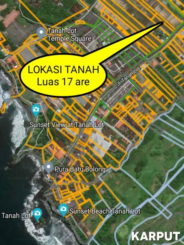 dijual 17 are jl raya tanah lot beraban kediri tabanan