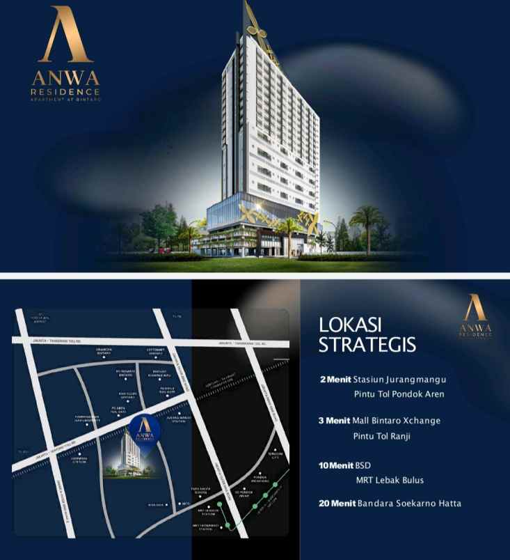 dijual apartemen anwa bintaro harga perdana