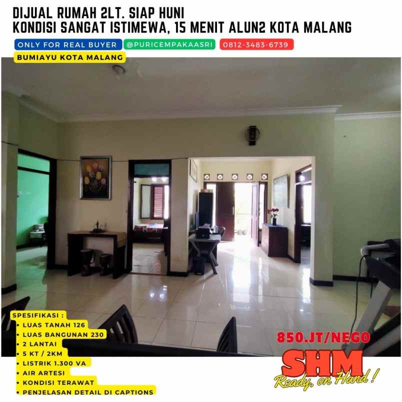 dijual cepat rumah di kota malang dekat alun2 kota